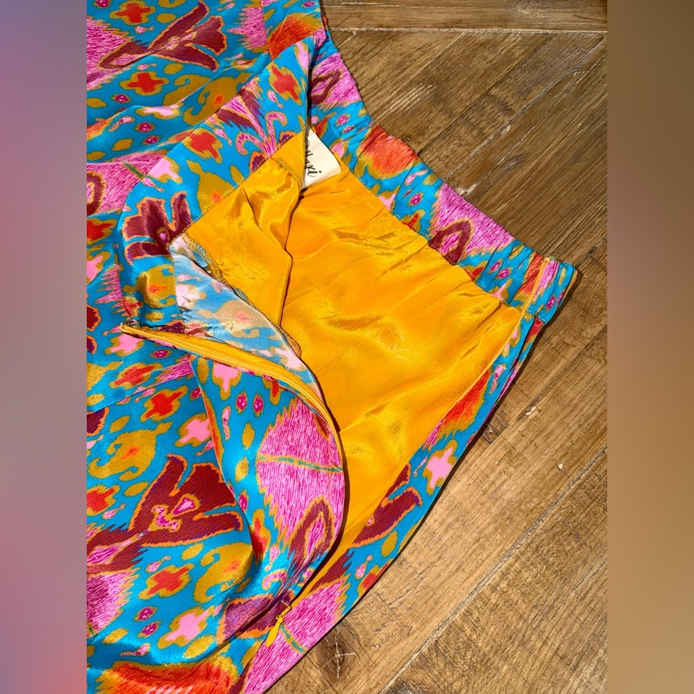 ✨ Anthropologie Ollari New York Ikat Silk-Feel Crop Top & Wide Leg Pant Set - L - Picture 16 of 16